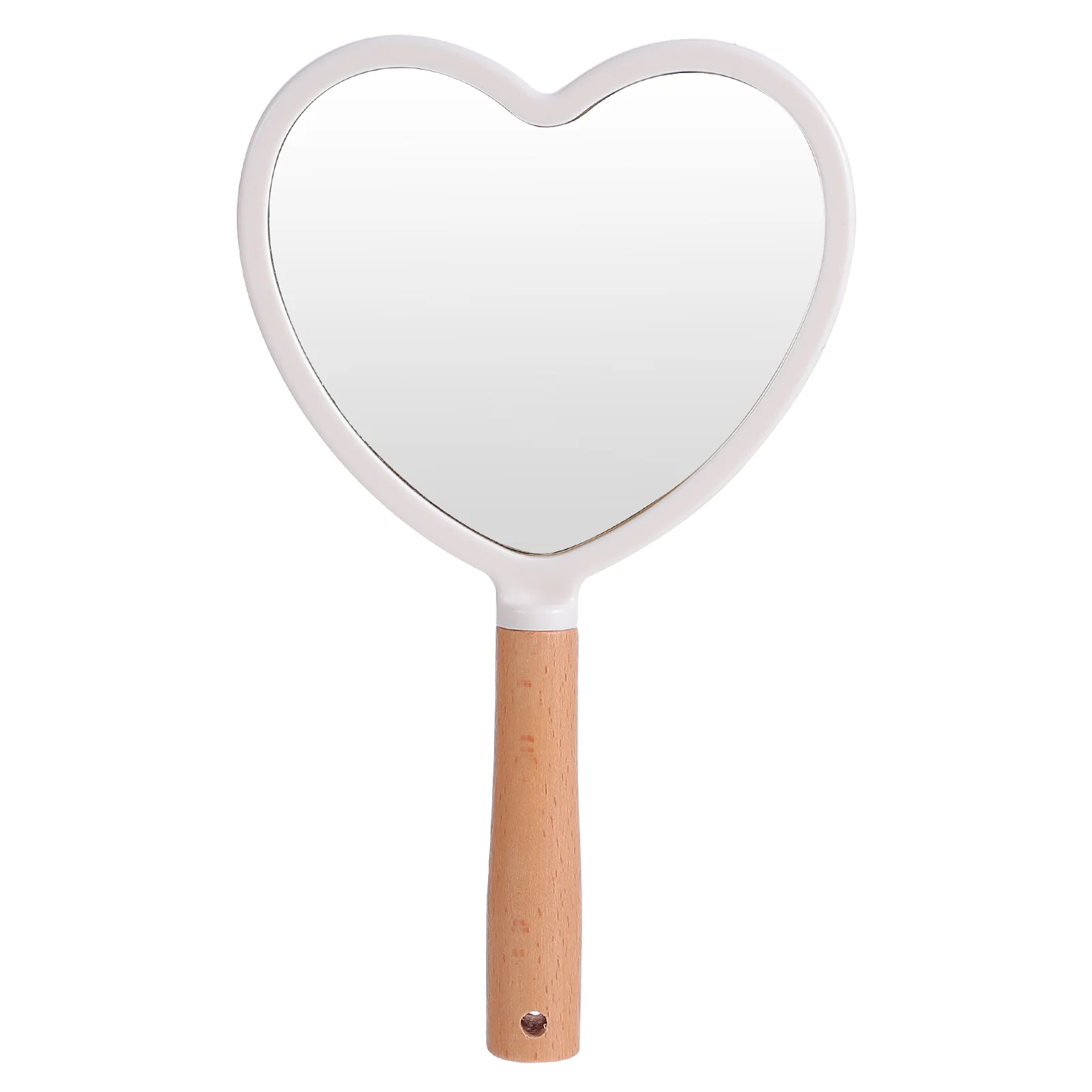 

Handle Mirror Vanity Barber Makeup Portable Women Wood Vintage Mirrors Single Sided