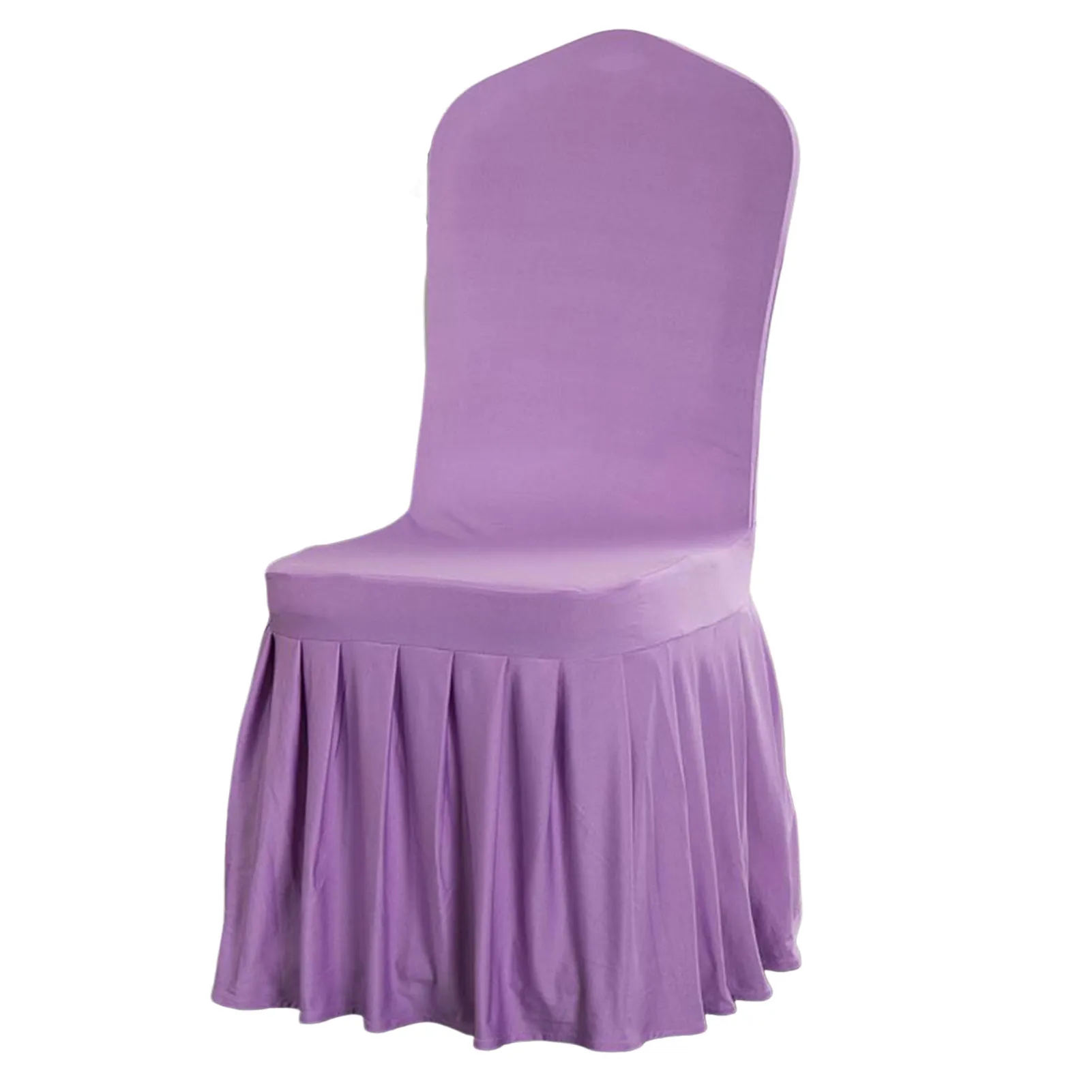 

Ruffled Hem Stretch Chair Cover Anti-dust Long Chair Cover Protectors for Dinner Meeting Ceremony