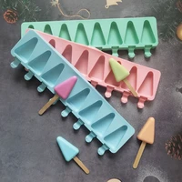 8 cell silicone ice cream mold ice pop popsicle molds diy ice cream mould triangle ice cbue maker mould party cake decoration