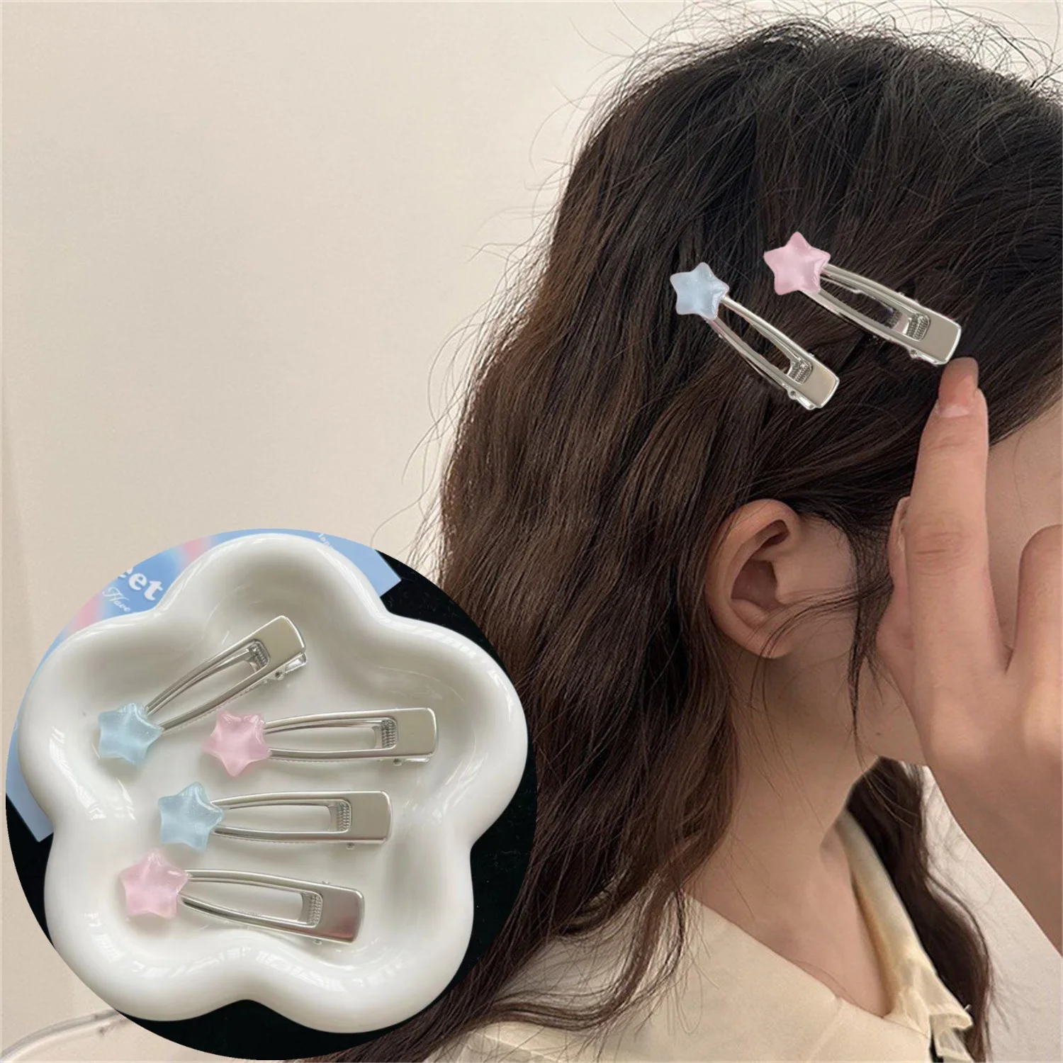 

Fashion Women Hair Clip Simplicity Elegant Metal Star Hair Barrettes Girls Duckbill Hairclip Hair Accessories Korean Hair Clips