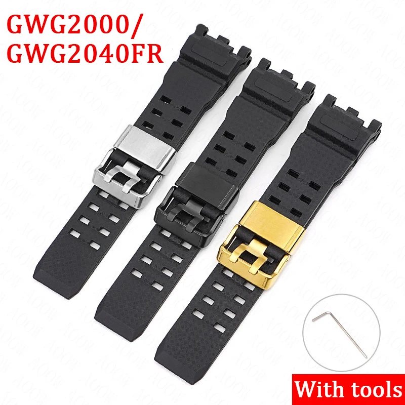 

Силиконовый ремешок из ТПУ для Casio G-SHOCK GWG-2000 мужской спортивный водонепроницаемый черный золотой полимерный браслет ремешок аксессуары для часов