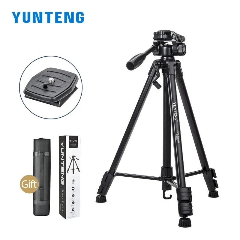 YUNTENG VCT-590 портативный штатив для фотосъемки на открытом воздухе дорожный DSLR