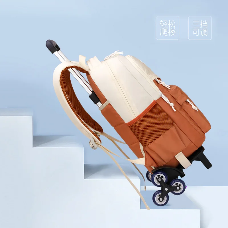 Trolley Schoolbag kids school Backpack Removable Children School Bags With Wheels for boys  Kids girls Luggage Wheel Book Bags