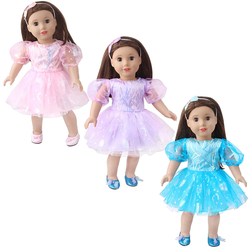 

Doll Clothes for 18 Inch American &43cm Reborn New Born Baby Doll Star Yarn Skirt Girl Skirt Dress Clothes Dolls Toy Accessories