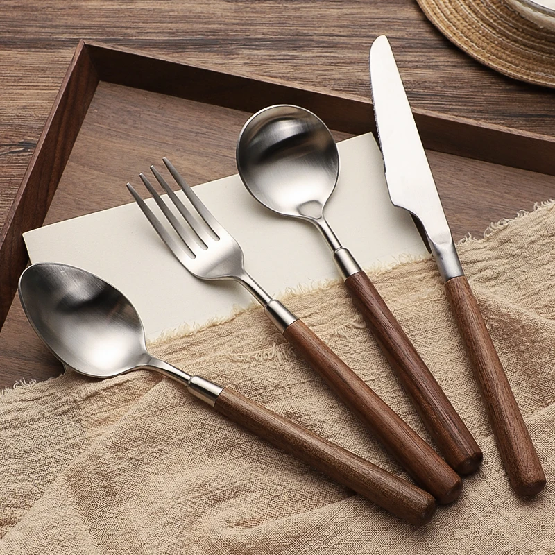 Винтажная столовая посуда из нержавеющей стали 304 для кухни столовые приборы