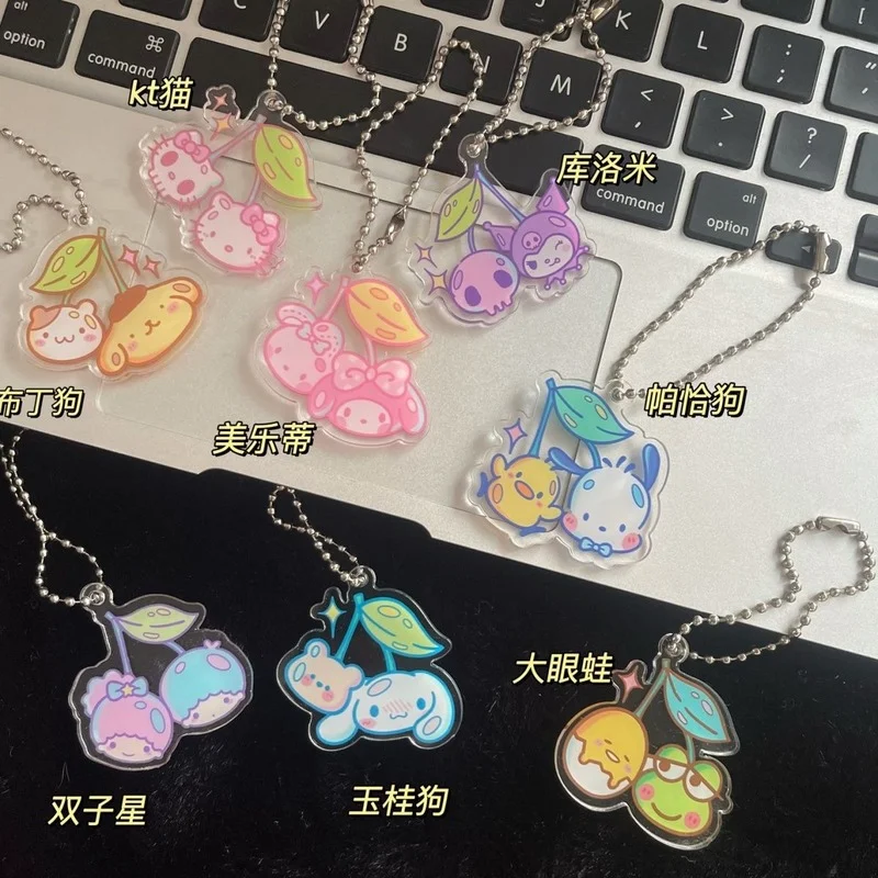 

Kawaii Sanrioed аниме мультфильм серия Cinnamoroll mymelody Kuromi милые модные девушки сердце брелок сумка кулон подарок на день рождения