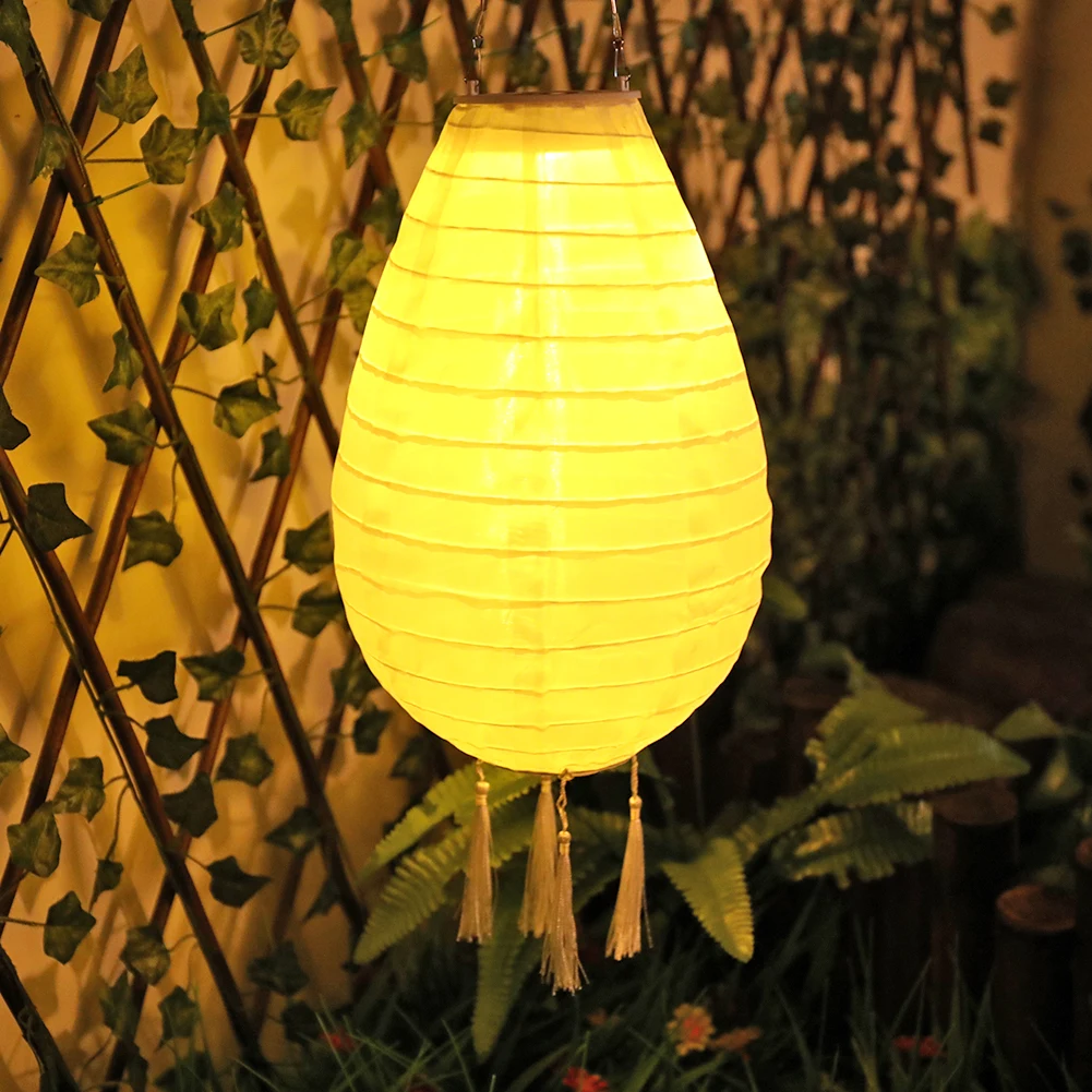 

Solar LED Lantern Waterproof Round/Water Drop Shaped Tree Hanging Garden Patio Festival Lighting Lantern Festive Supplies