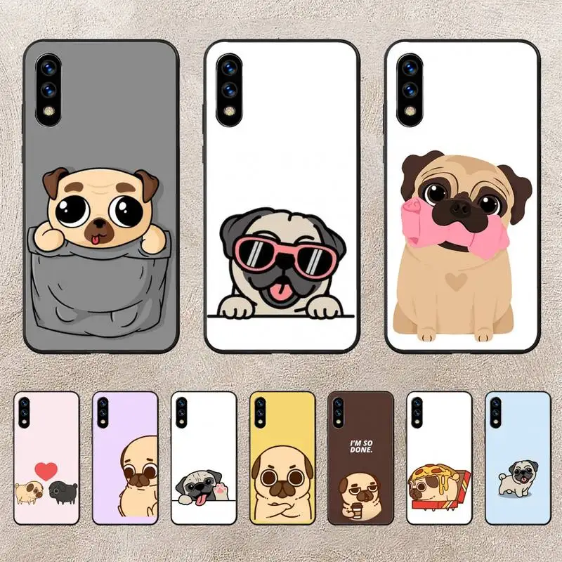 

Cute Pug Dog Cartoon Phone Case For Huawei G7 G8 P7 P8 P9 P10 P20 P30 Lite Mini Pro P Smart Plus Cove Fundas