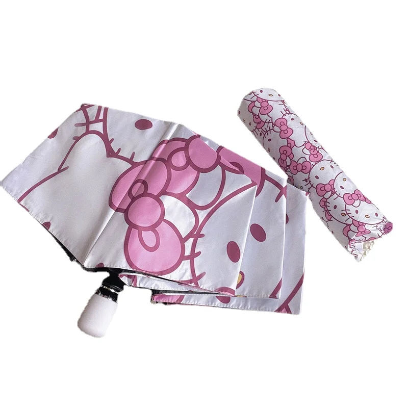 

Hello Kitty umbrella, cute little girl umbrella, folding umbrella, small portable sun umbrella