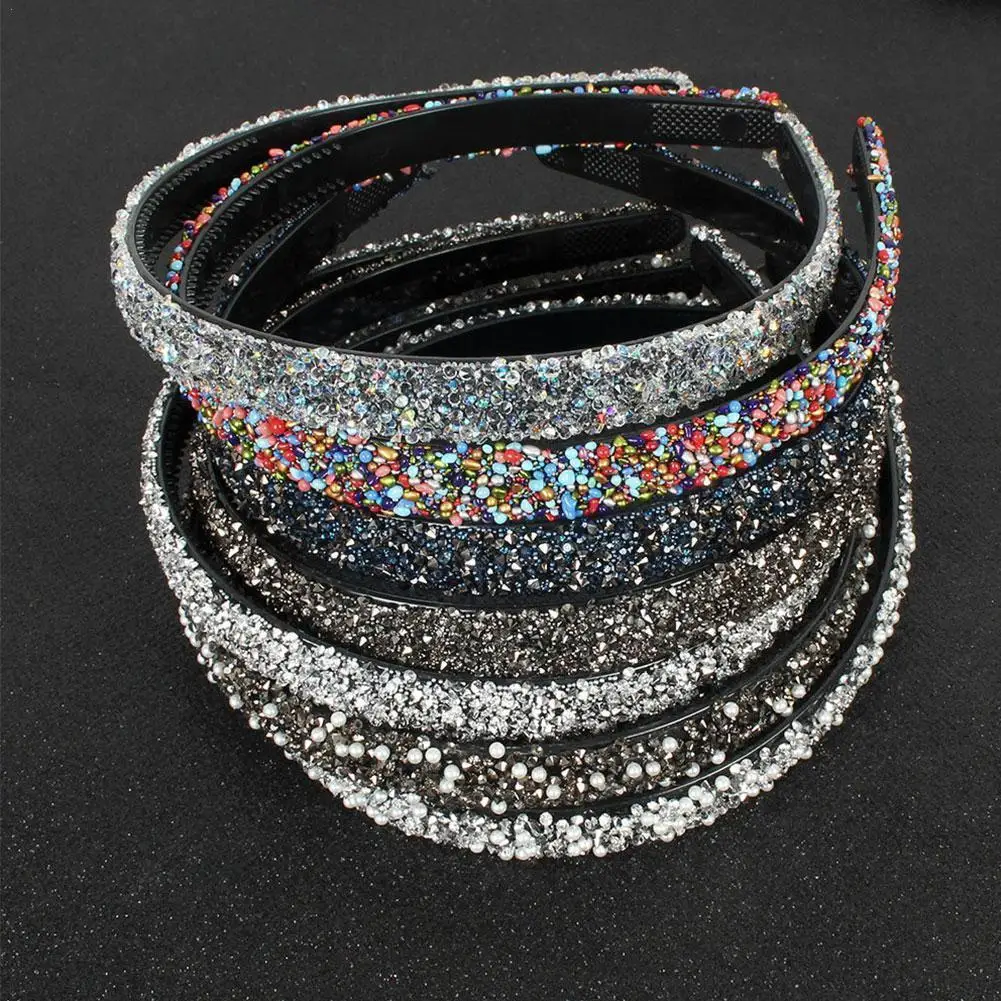 

Retro Crystal Pearl Headbands Fashion Women Hairbands Hair Sparkly Hair Bands Headdress Hair Padded Hoop Accesso R9w3