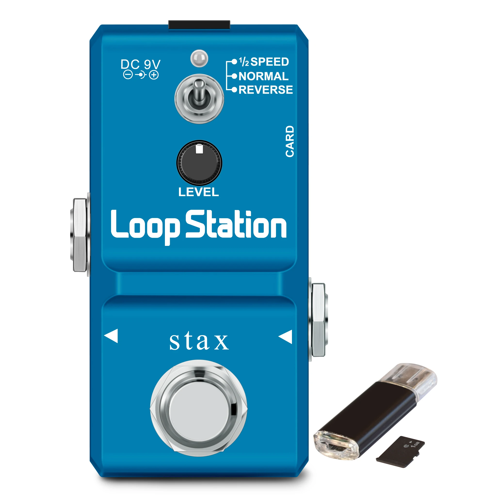 Stax LN-332AS Guitar Mini Loop Station SD Card Pedal Looper Effect Pedals With 10 Min Recording Unlimited 3 Modes