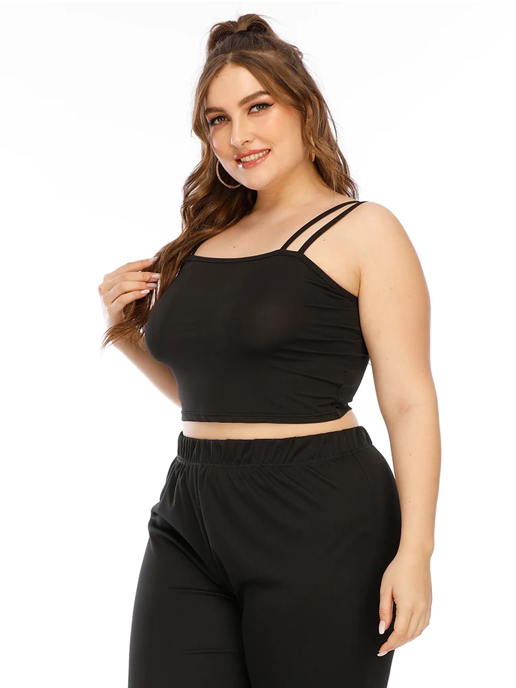 Sexy Women Smocking Camisole Summer Solid Color Plus Size For Crop Top Fashion Women's Clothing Lady Tanks New 2022
