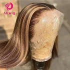 Парик Ali express для женщин, парик из прямых человеческих волос бразильского цвета 4 х4