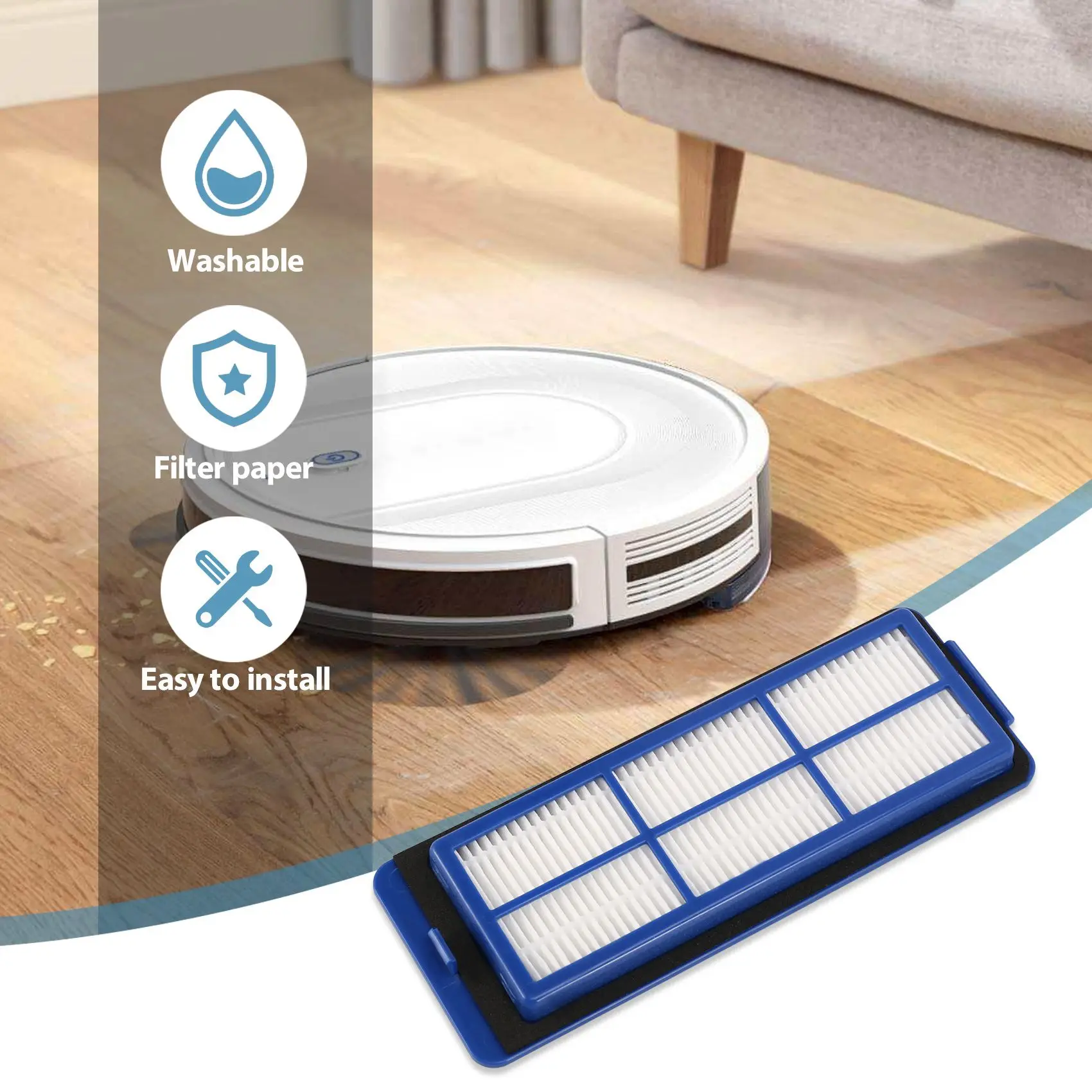 

Set for Eufy RoboVac 11S MAX,RoboVac 30C MAX, RoboVac G10, RoboVac G30, Edge- 13PCS Replacement Parts Brush Filter