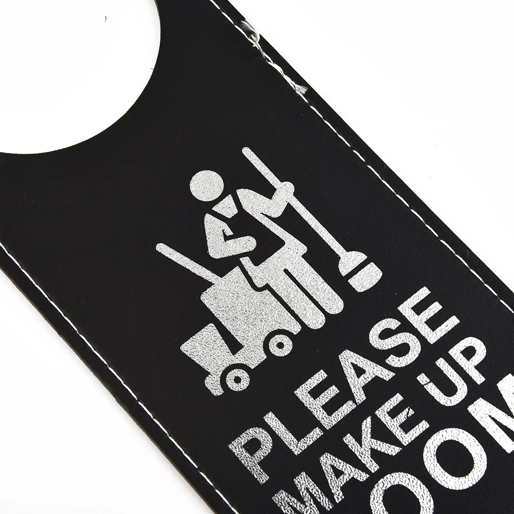 

Durable High Quality New Practical Door Knobs Door Sign Warning Black Hang On Door Or Wall Leather Many Occasions