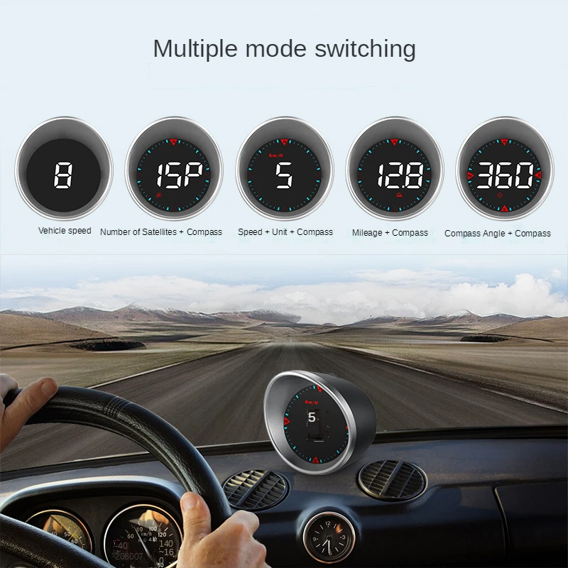 

Автомобильный дисплей с дальностью км/ч миль/ч сигнализация превышения скорости Спидометр умные гаджеты GPS HUD Цифровые датчики Авто усталос...
