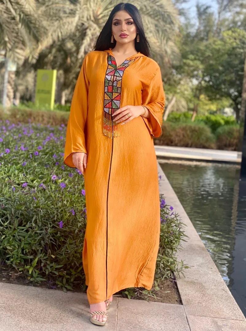 Eid Mubarak Kaftan Abaya Dubai Muslim Long Maxi Dress Turkey Islam Clothing Robe Longue Dresses For Women Caftan Maroc