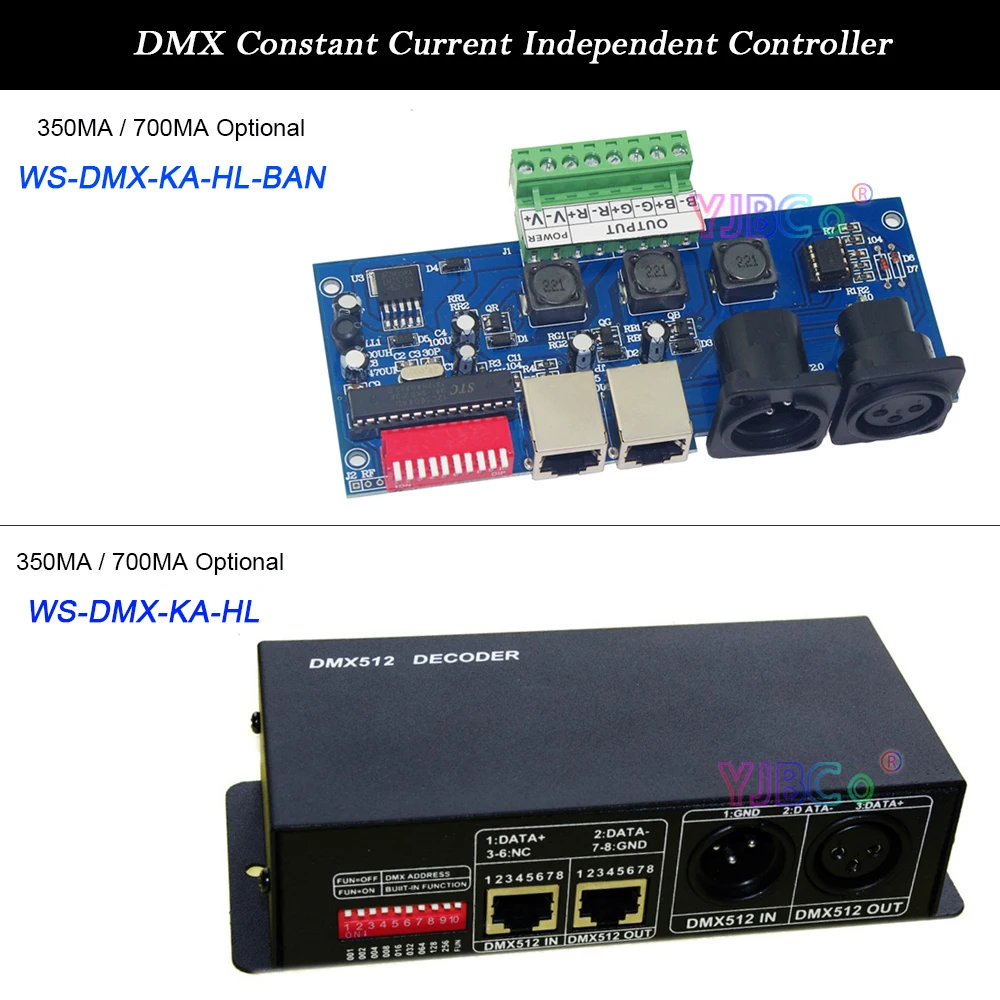 DC 12V-24V DMX512 Decoder Constant Current 350MA 700MA Dimmer 3 CH Channels RGB Controller For LED Strip,Light,Lamp,Module