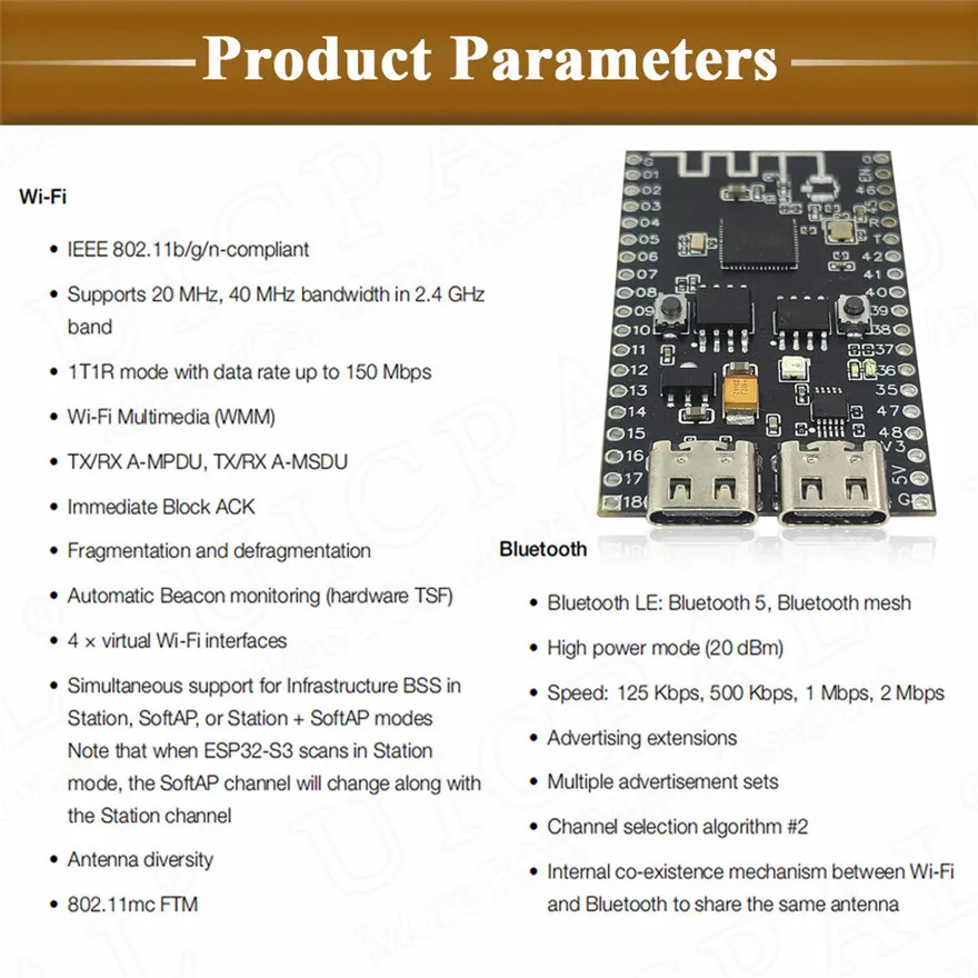 ESP32-S3 макетная плата 2 4G Wifi BT модуль с микрофоном OV2640 камеры 16 Мб FLASH 8 PSRAM Новая