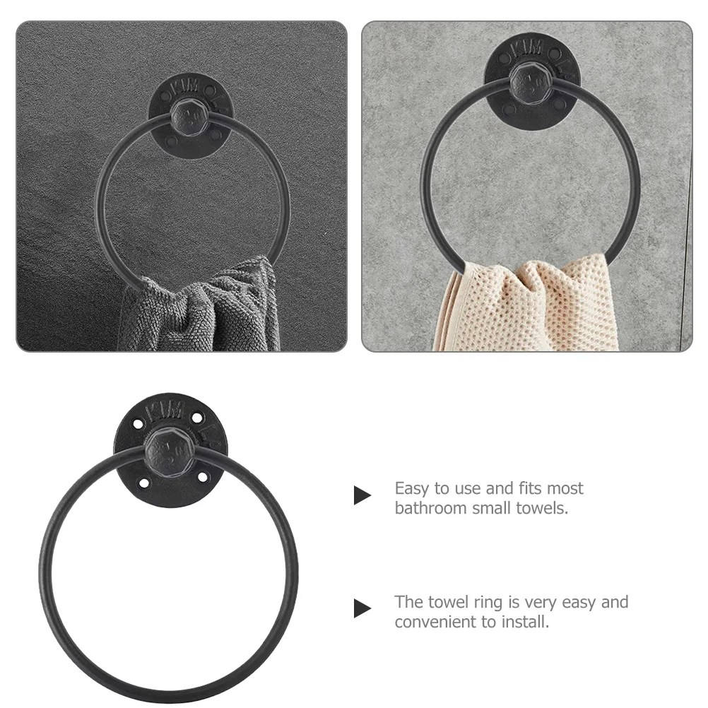 Ретро железное подвесное кольцо держатель для полотенец ванная комната матовые