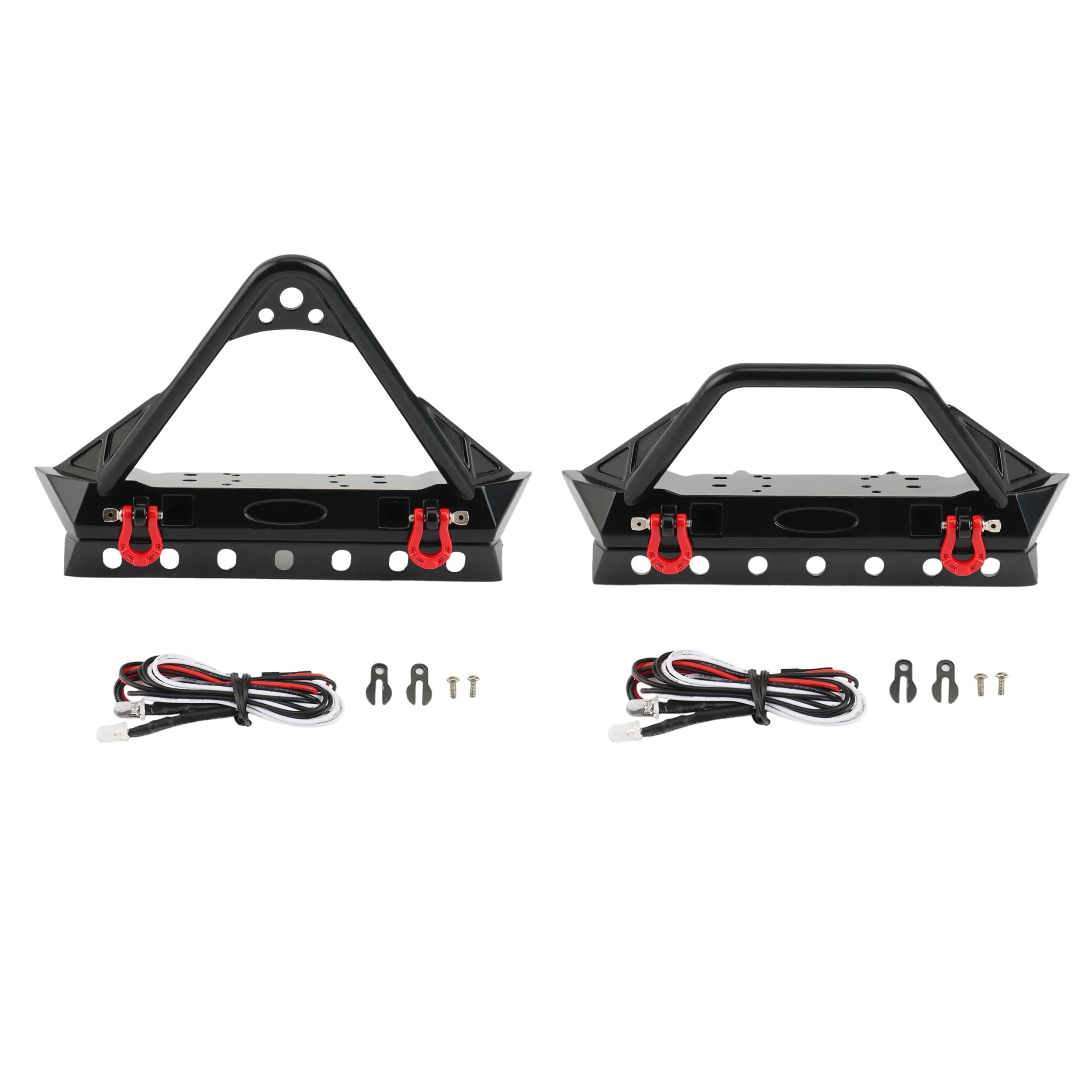 Металлический передний бампер с подсветкой для 1/10 RC Crawler Car Axial SCX10 90046 III AXI03007 AXI03003