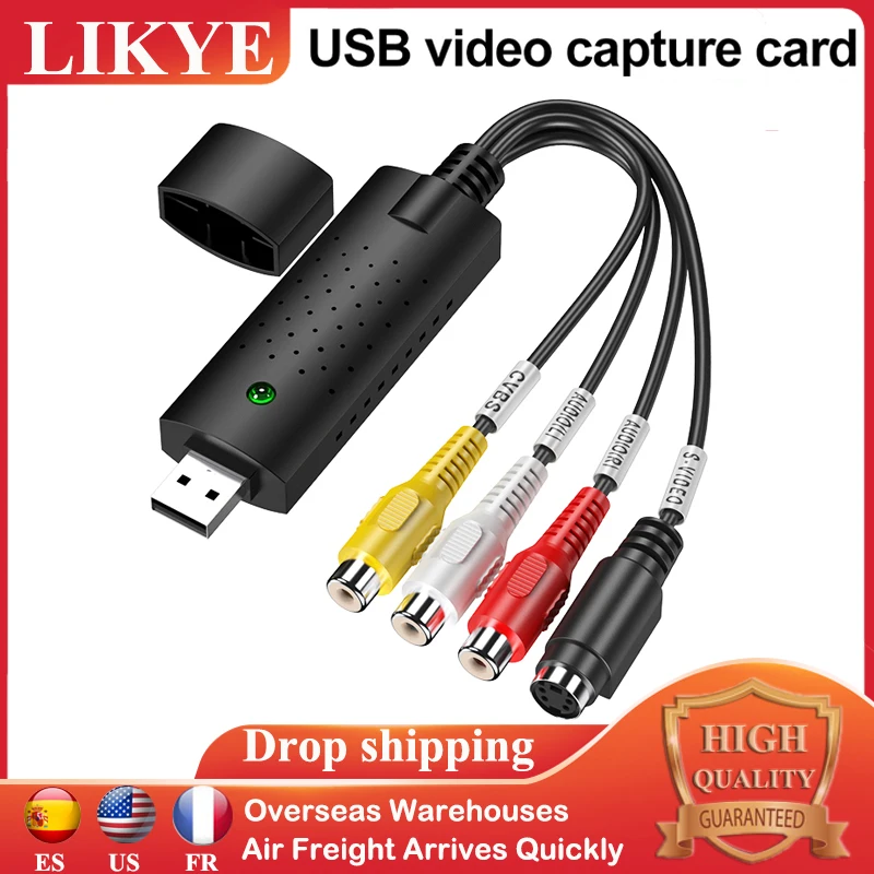 

Video Audio Capture Card Adapter TV DVD VHS DVR Game Video to Digital DVD Converter Capture Card for Vista XP Windows 10/8.1/8/7