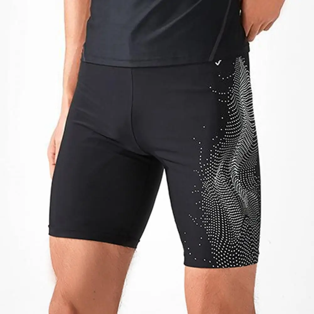 Мужские плавки быстросохнущие дышащие облегающие купальные боксеры со средней