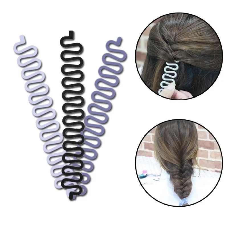 

3pcs Women Hair Braid Tool Holder Clip Wave Hair Braiding Tool Weave Hair Braider Roller Hair Twist Styling Tool DIY Accessories