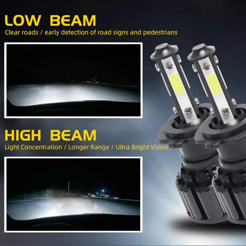 

2PCS H4 H7 H11 H13 9004/5/6/7 Mini Car LED Headlight Bulbs Car Bulbs Kit Foglight Super Bright 60W 16000LM 6000K White Headlamps