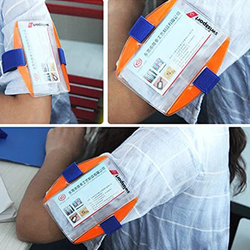 

Transparent Arm Band Emergency Services Waterproof Durable Card Sleeve Work High Visibility Practical Badge Id Card Holder