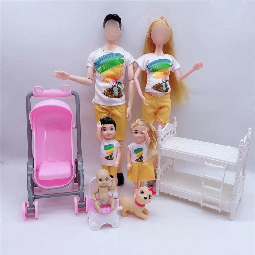 Модный Семейный комплект на 5 человек миниатюрная коляска для домашних животных