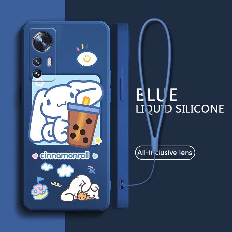

Cute Cinnamoroll Phone Case For Xiaomi Mi 12T 12S 12 11T 11 10T 10S 10 9 SE CC9E Ultra Lite Pro Liquid Rope Cover