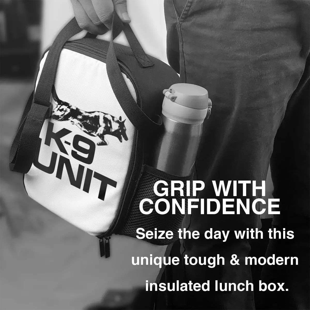 K9 Unit Малинуа Изолированная сумка для обеда школы и офиса Бельгийская овчарка