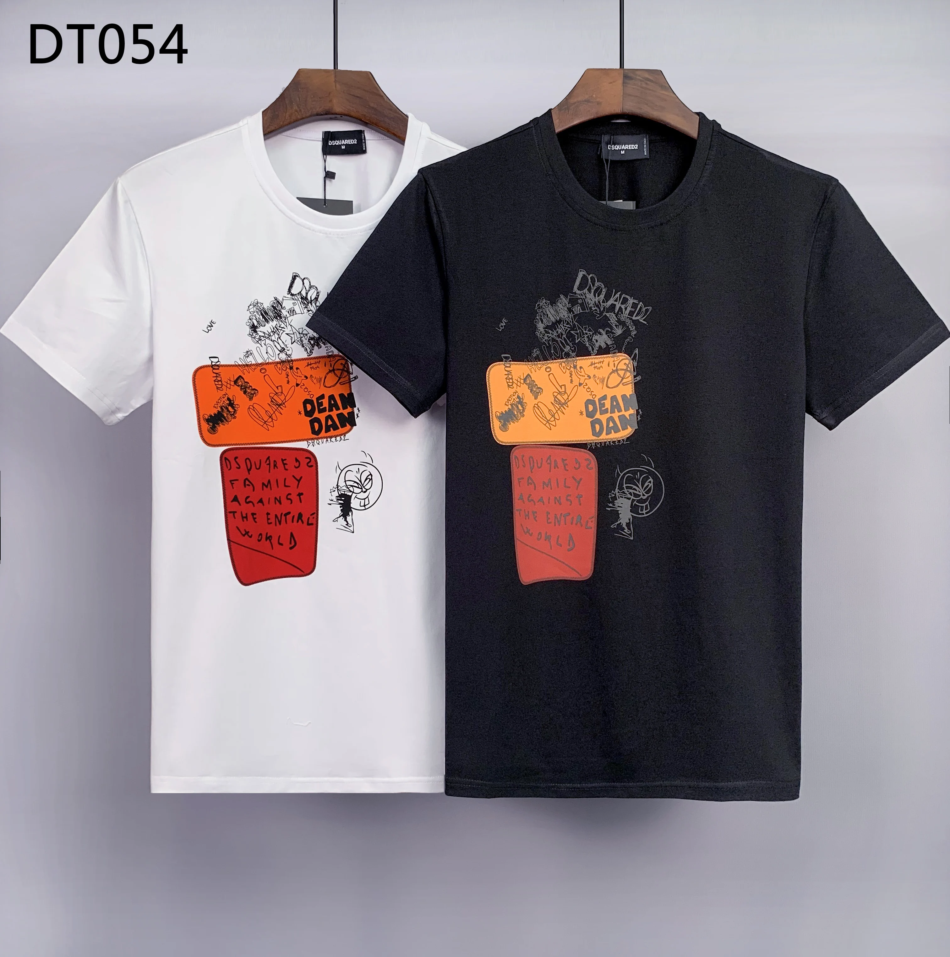 

DSQUARED2 2023 летний роскошный дизайн D2 Рисунок Женский Повседневный хлопок O-образный вырез хип-хоп футболка мужской размер M L XL XXL XXXL