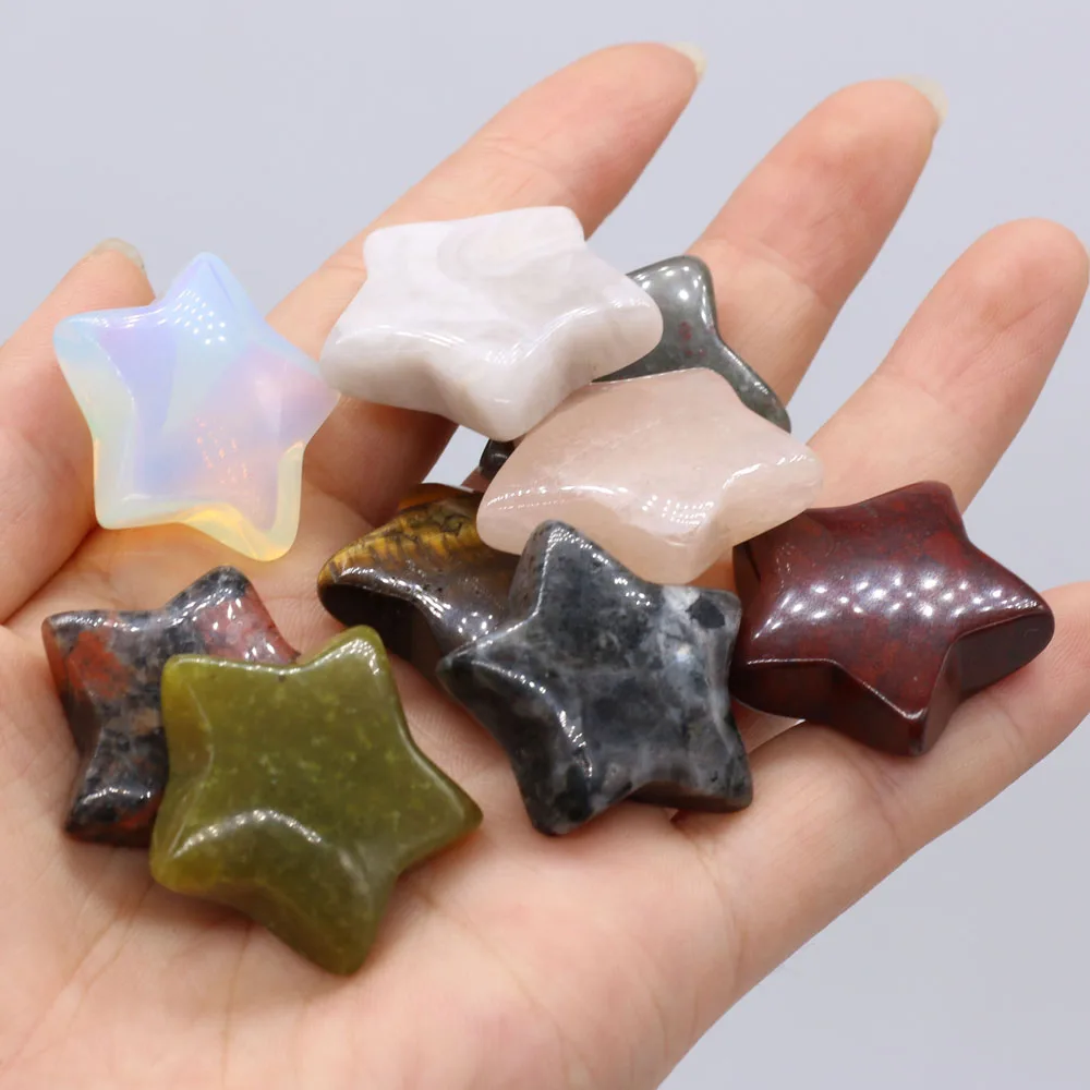 

Natural Stone Crystal Colorful Mascot Meditation Star Reiki Polished Gemstone Home Decoration Gift Collection Fish Tank Decor