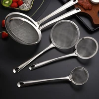 stainless steel large long handle mesh colander hot pot oil filter spoon for coffee flour sieve food strainer kitchen supplies
