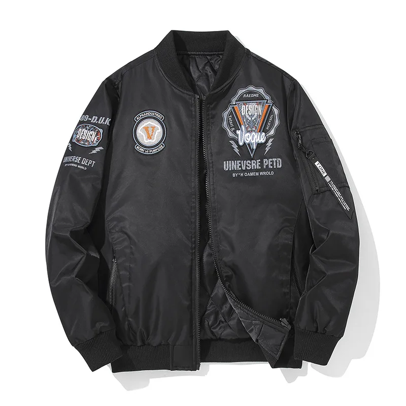 Reversible Clothes Oversized Embroidered Bomber Jacket Men Autumn Winter Warm Jacket Korean Fashion Casual Baseball Uniform