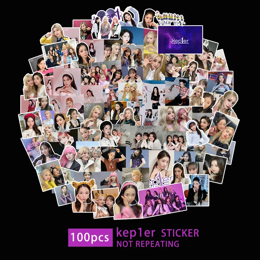 

100pcs Kpop Kep1er Photocards Stickers Pack Girls Stickers Kpop Girls First Impact Fans Collection Gift Cute Cartoon Photo Label