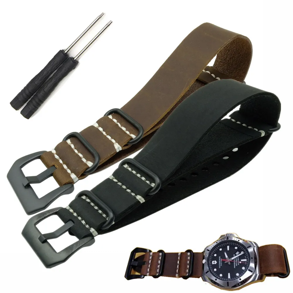 

Ремешок из натуральной кожи для наручных часов, браслет для часов с черной стальной пряжкой, 22 мм 24 мм 26 мм