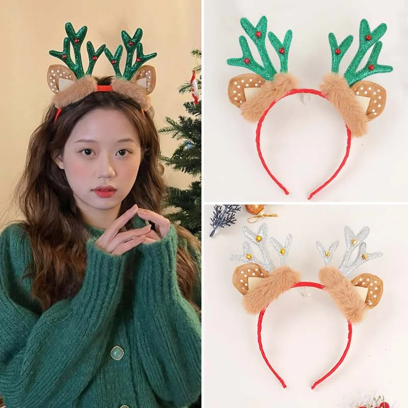 

Christmas Headbands For Adults Xmas Elk Antlers Hair Hoop hairband Headwear Reindeer Ornaments Christmas Decor Party Cosplay