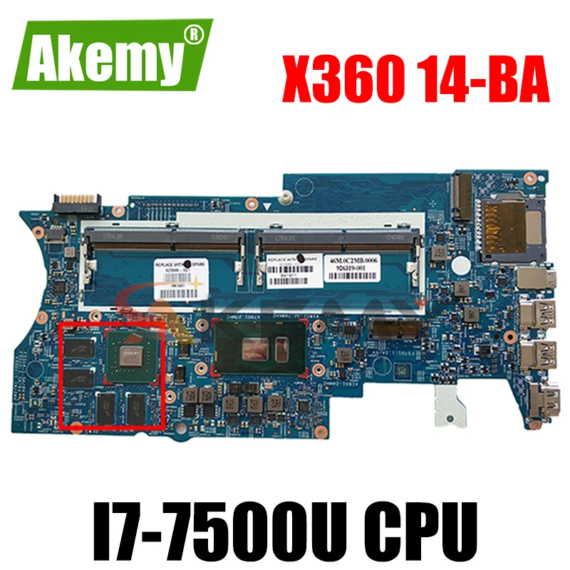 

Материнская плата для ноутбука HP PAVILION X360 14-BA 923688-601 с процессором i7-7500u N16S-GTR-S-A2 GPU 448.0BZ03.0011 DDR4 MB 100% протестирована