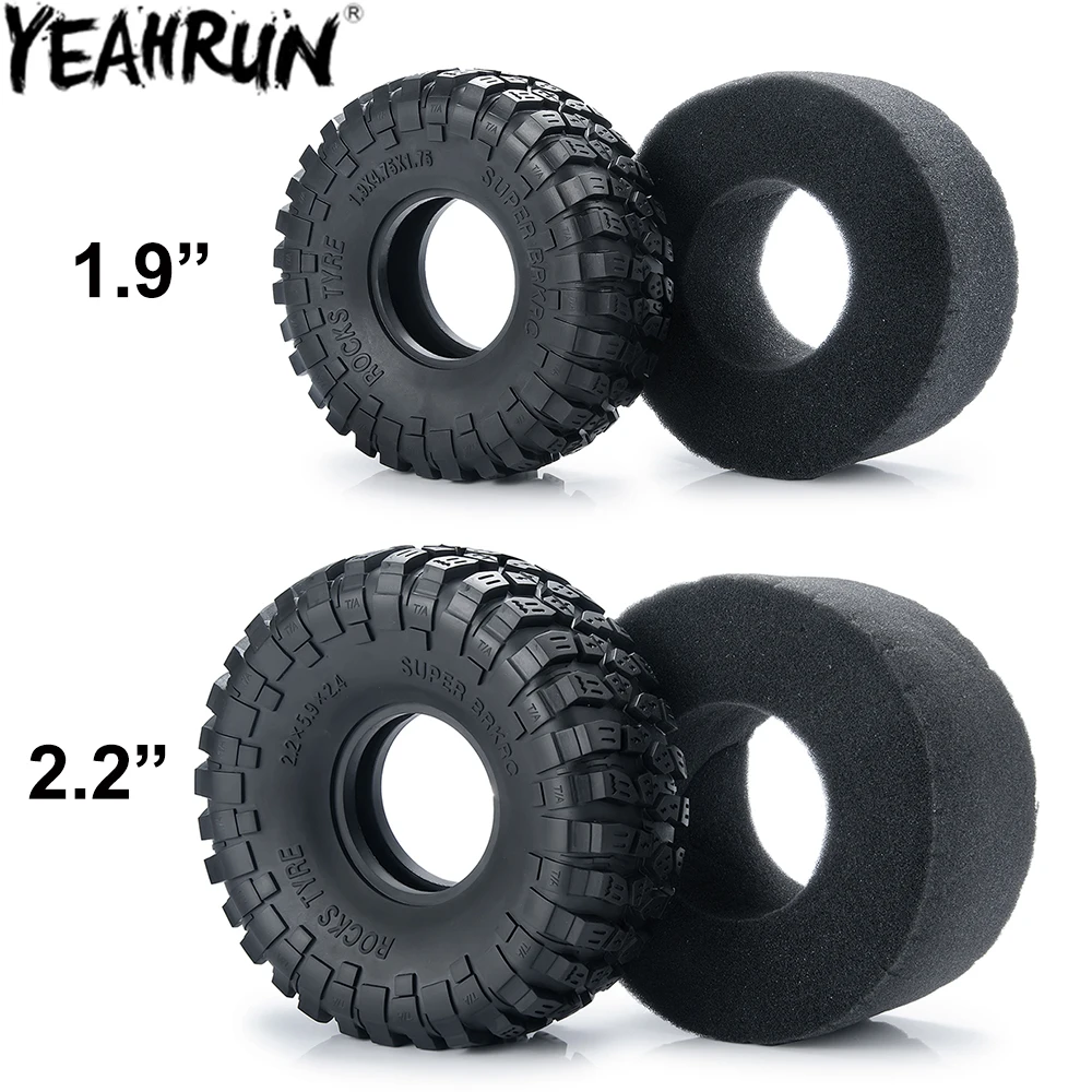 

Резиновые шины YEAHRUN 1,9 и 2,2 с поролоновыми вставками, 52x12 0/67x150 мм для радиоуправляемого гусеничного автомобиля 1/10, Axial SCX10 Wraith TRX4 D90, колесные шины