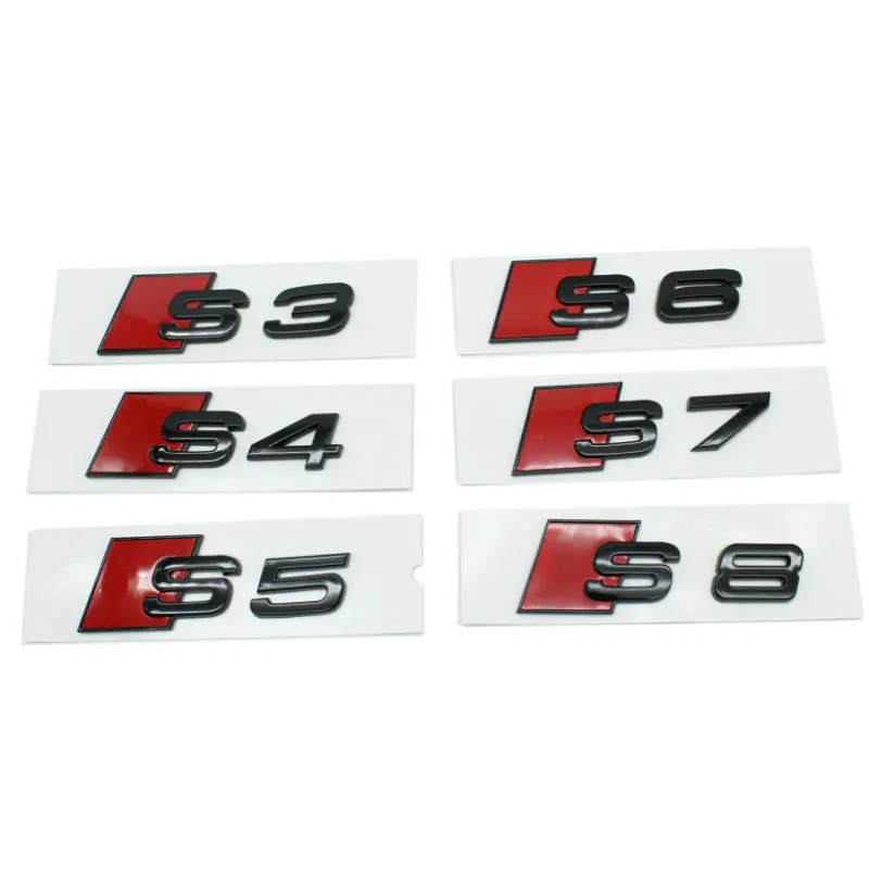 Car Rear Trunk Emblem Logo Badge Sticker for audi S3 S4 S5 S6 S7 S8 Letter Number Emblem Sport S-Klasse Umbau images - 6
