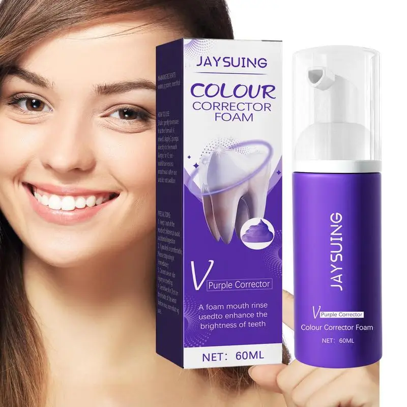 

Color Corrector Toothpaste 60ml Purple Foam Toothpaste For Teeth Whitening Intensive Stain Removal Dental Fresh Breath