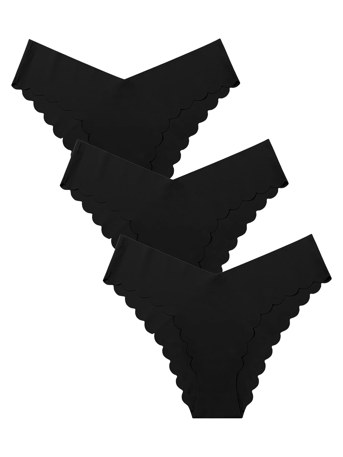 

CYHWR женское однотонное бесшовное нижнее белье с волнистыми краями 3 шт. низкая талия минималистичное треугольное нижнее белье