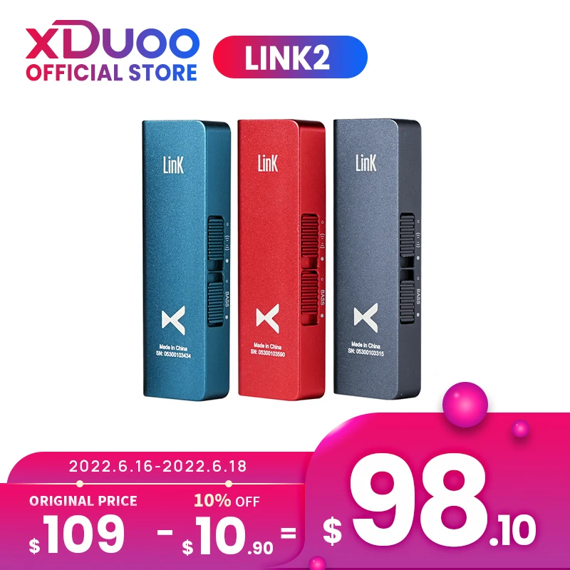 

XDUOO Link2 ESS8118EC Hi-Fi портативный декодирующий усилитель для наушников LINK 2 Type C DAC
