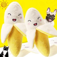 cute pet dog chew toy squeaky soft plush sound simulation banana kitten puppies interactive toy pet supplies accessories gift
