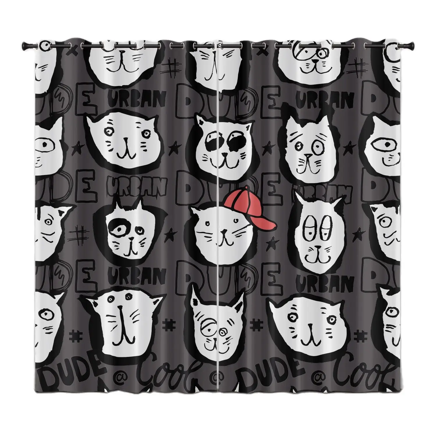 

Household Sunshade Curtains Lnsulation Printing Full Blackout Curtains European and American Bedrooms