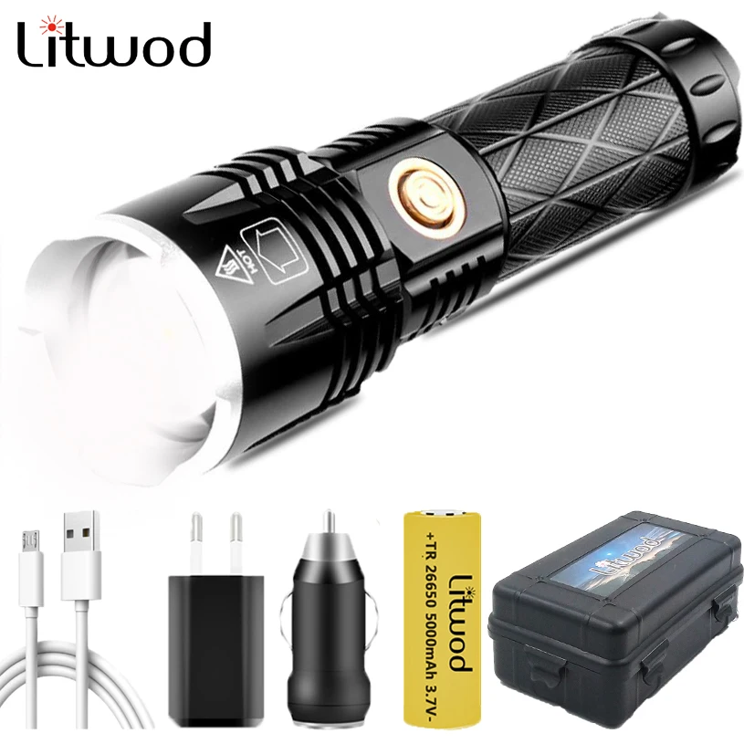 

4-core XHP90.2 Led Flashlight Rechargeable Powerbank 18650 26650 Battery Torch Aluminum Zoomable Waterproof Lantern High Quality