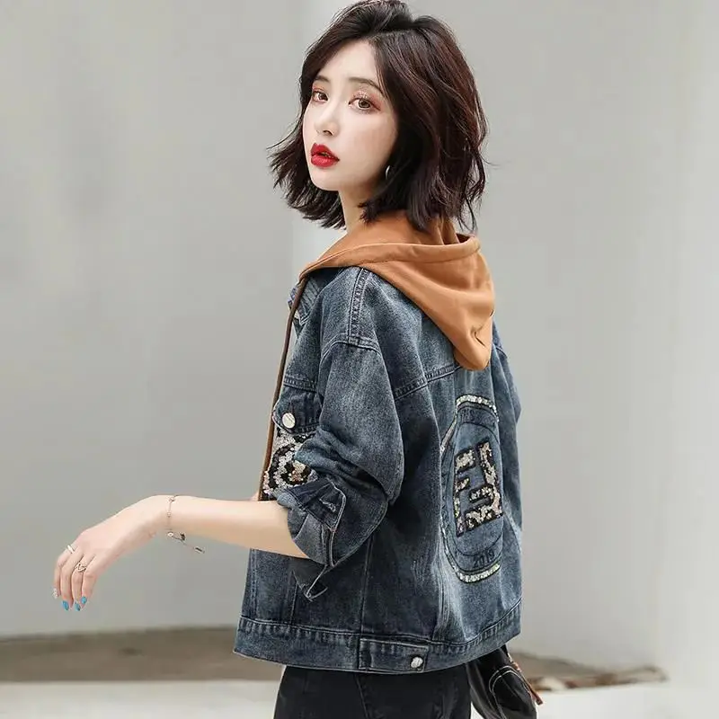 

Denim Jacket Women's Spring and Autumn Korean Style Loose Top 2023 New Slimming Short Denim Jacket Trend